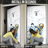 Personalized Argentina Football La Seleccion Door Cover Watercolor Splatter World Soccer Art