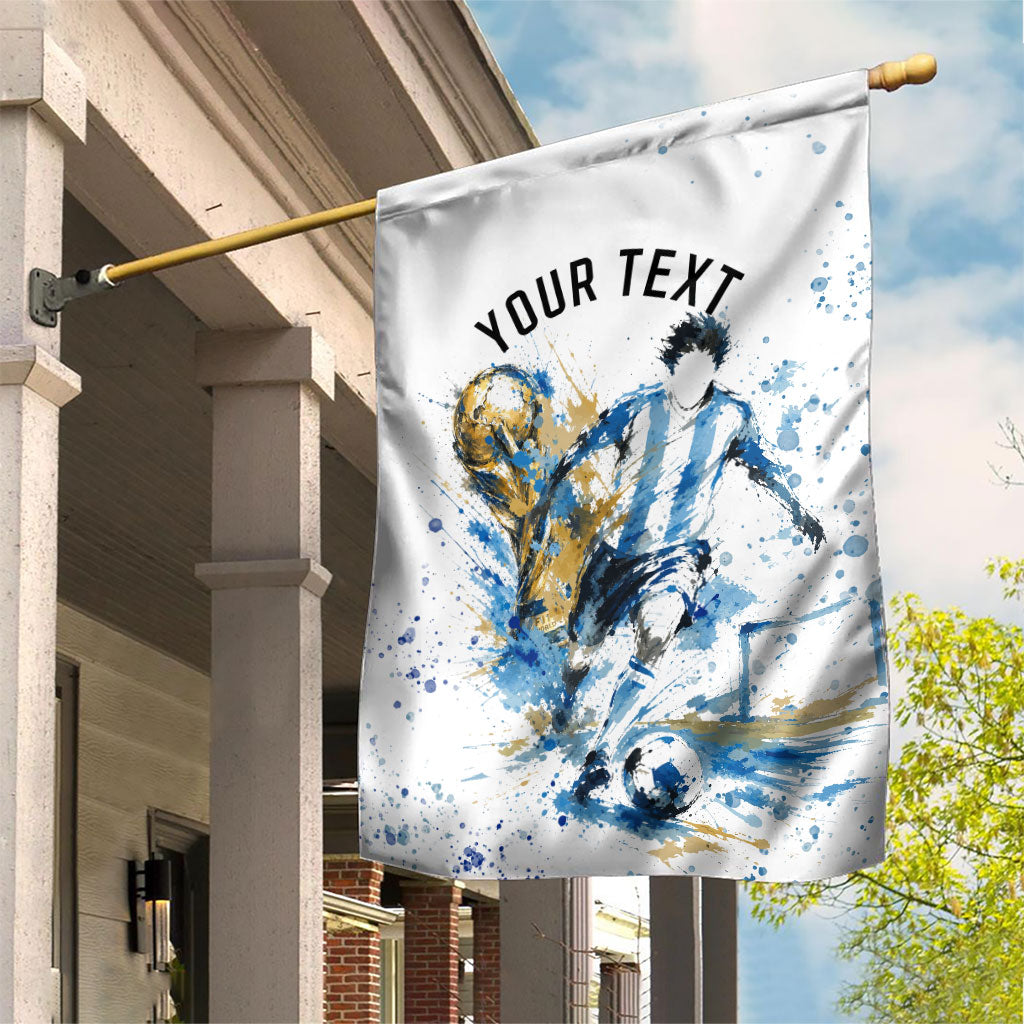 Personalized Argentina Football La Seleccion Garden Flag Watercolor Splatter World Soccer Art