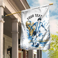 Personalized Argentina Football La Seleccion Garden Flag Watercolor Splatter World Soccer Art