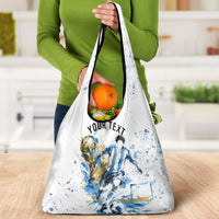 Personalized Argentina Football La Seleccion Grocery Bag Watercolor Splatter World Soccer Art