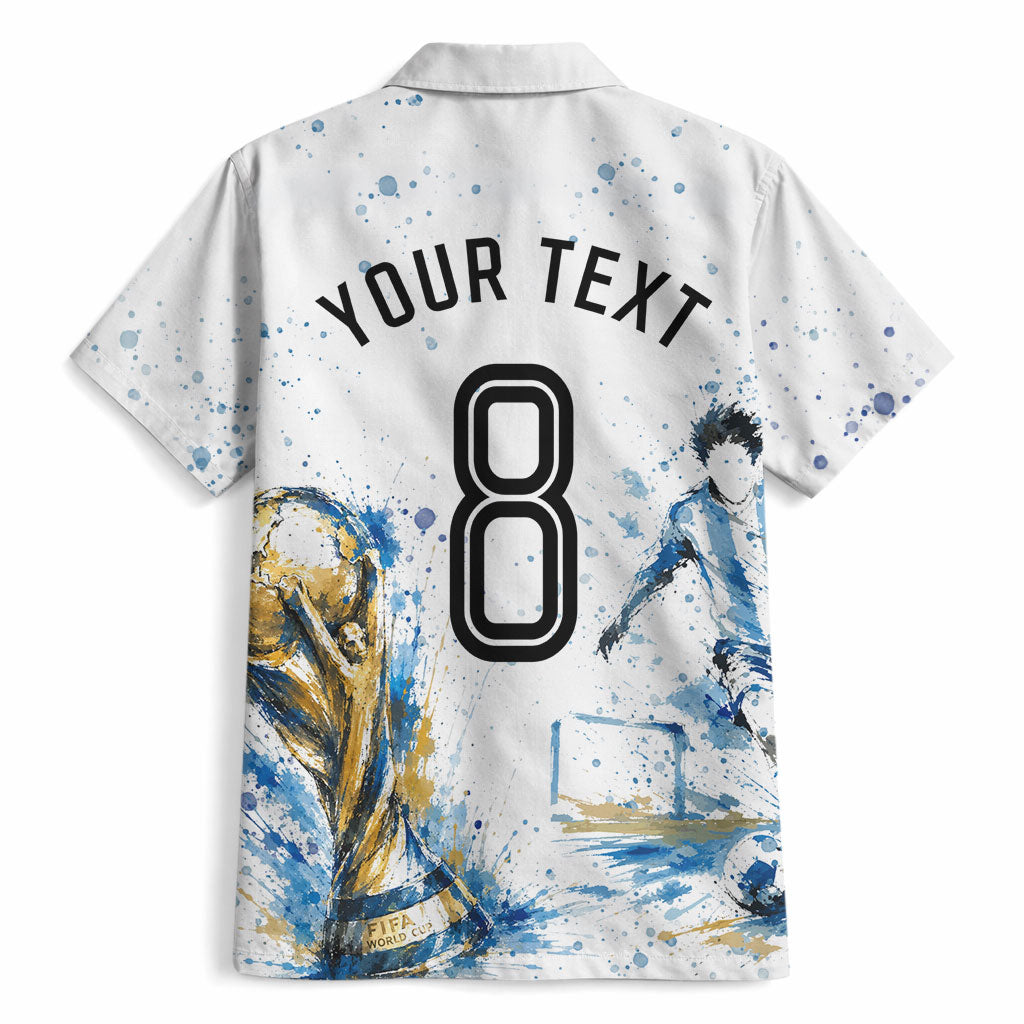 Personalized Argentina Football La Seleccion Hawaiian Shirt Watercolor Splatter World Soccer Art