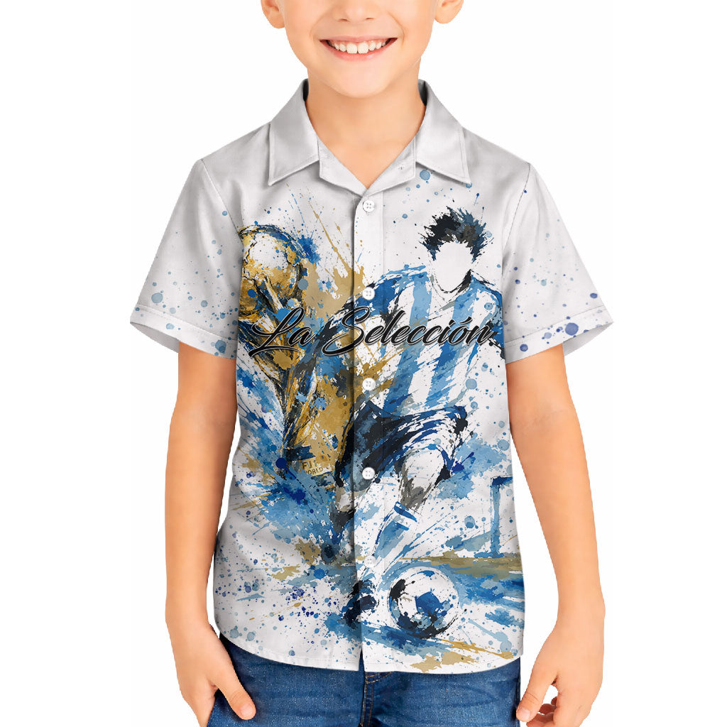 Personalized Argentina Football La Seleccion Hawaiian Shirt Watercolor Splatter World Soccer Art