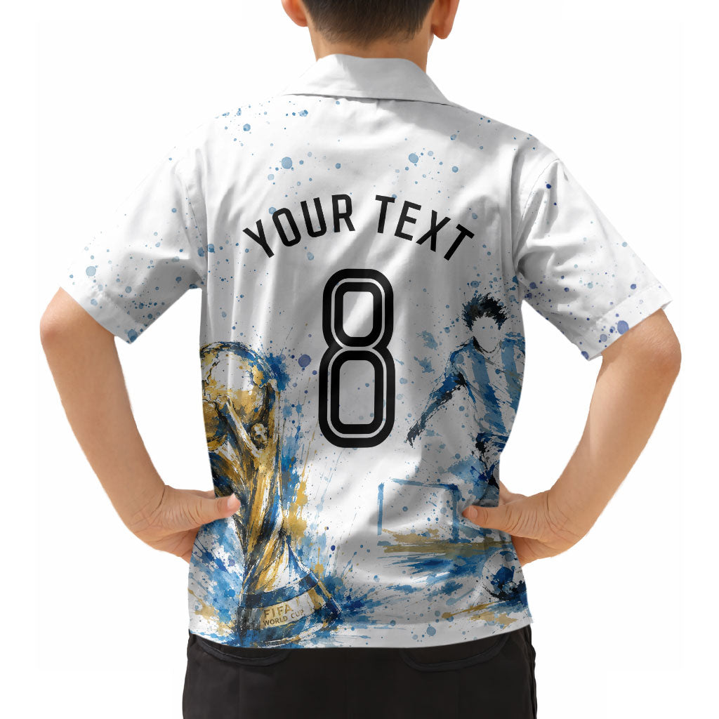 Personalized Argentina Football La Seleccion Hawaiian Shirt Watercolor Splatter World Soccer Art