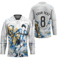 Personalized Argentina Football La Seleccion Hockey Jersey Watercolor Splatter World Soccer Art