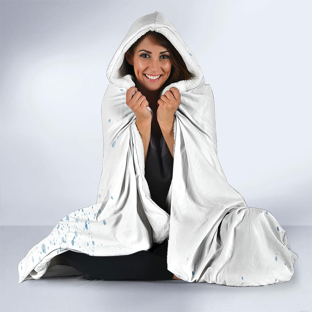 Personalized Argentina Football La Seleccion Hooded Blanket Watercolor Splatter World Soccer Art
