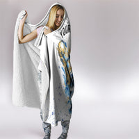 Personalized Argentina Football La Seleccion Hooded Blanket Watercolor Splatter World Soccer Art