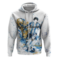 Personalized Argentina Football La Seleccion Hoodie Watercolor Splatter World Soccer Art