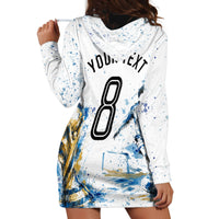Personalized Argentina Football La Seleccion Hoodie Dress Watercolor Splatter World Soccer Art