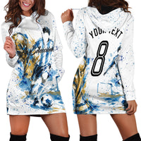Personalized Argentina Football La Seleccion Hoodie Dress Watercolor Splatter World Soccer Art