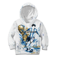 Personalized Argentina Football La Seleccion Kid Hoodie Watercolor Splatter World Soccer Art