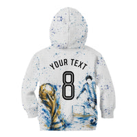 Personalized Argentina Football La Seleccion Kid Hoodie Watercolor Splatter World Soccer Art