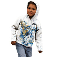 Personalized Argentina Football La Seleccion Kid Hoodie Watercolor Splatter World Soccer Art