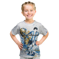Personalized Argentina Football La Seleccion Kid T Shirt Watercolor Splatter World Soccer Art