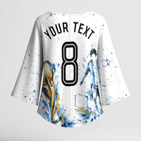 Personalized Argentina Football La Seleccion Kimono Sleeve Blouse Watercolor Splatter World Soccer Art