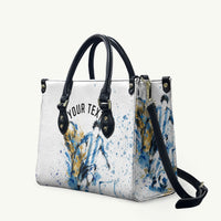 Personalized Argentina Football La Seleccion Leather Bag Watercolor Splatter World Soccer Art