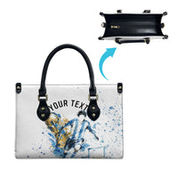 Personalized Argentina Football La Seleccion Leather Bag Watercolor Splatter World Soccer Art