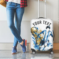 Personalized Argentina Football La Seleccion Luggage Cover Watercolor Splatter World Soccer Art