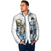 Personalized Argentina Football La Seleccion Padded Jacket Watercolor Splatter World Soccer Art
