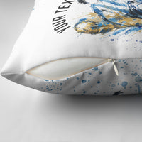 Personalized Argentina Football La Seleccion Pillow Cover Watercolor Splatter World Soccer Art