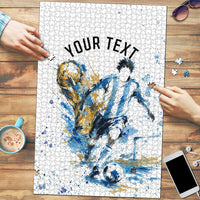Personalized Argentina Football La Seleccion Puzzle Watercolor Splatter World Soccer Art