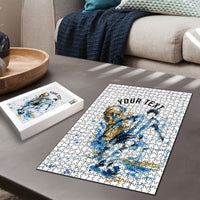 Personalized Argentina Football La Seleccion Puzzle Watercolor Splatter World Soccer Art