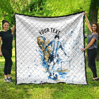 Personalized Argentina Football La Seleccion Quilt Watercolor Splatter World Soccer Art