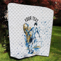Personalized Argentina Football La Seleccion Quilt Watercolor Splatter World Soccer Art