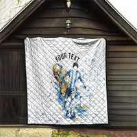Personalized Argentina Football La Seleccion Quilt Watercolor Splatter World Soccer Art