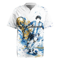 Personalized Argentina Football La Seleccion Rugby Jersey Watercolor Splatter World Soccer Art