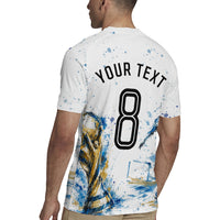 Personalized Argentina Football La Seleccion Rugby Jersey Watercolor Splatter World Soccer Art