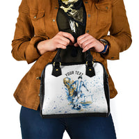 Personalized Argentina Football La Seleccion Shoulder Handbag Watercolor Splatter World Soccer Art