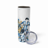 Personalized Argentina Football La Seleccion Skinny Tumbler Watercolor Splatter World Soccer Art