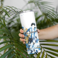 Personalized Argentina Football La Seleccion Skinny Tumbler Watercolor Splatter World Soccer Art