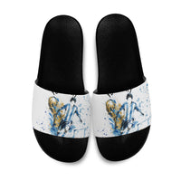 Personalized Argentina Football La Seleccion Slide Sandals Watercolor Splatter World Soccer Art