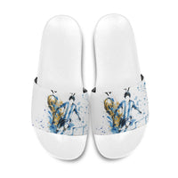 Personalized Argentina Football La Seleccion Slide Sandals Watercolor Splatter World Soccer Art