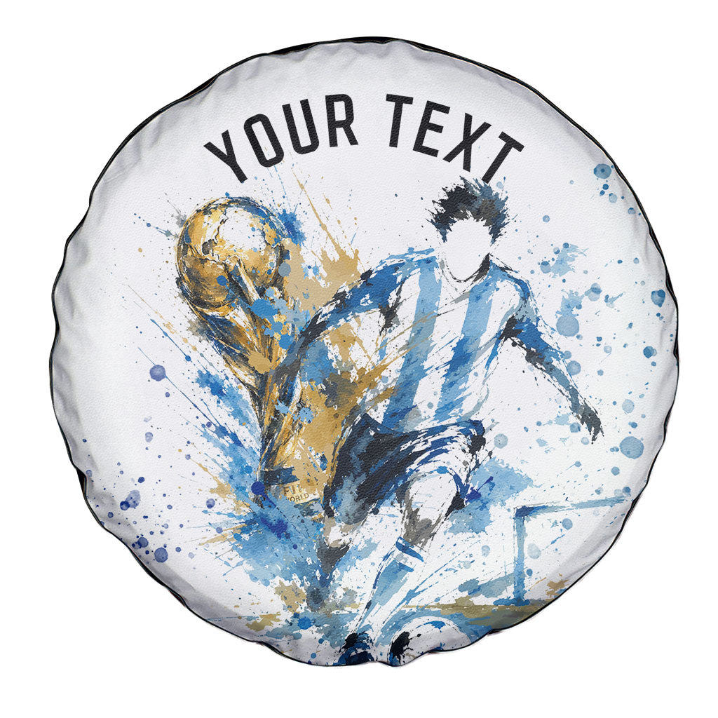 Personalized Argentina Football La Seleccion Spare Tire Cover Watercolor Splatter World Soccer Art