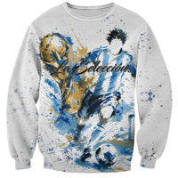 Personalized Argentina Football La Seleccion Sweatshirt Watercolor Splatter World Soccer Art