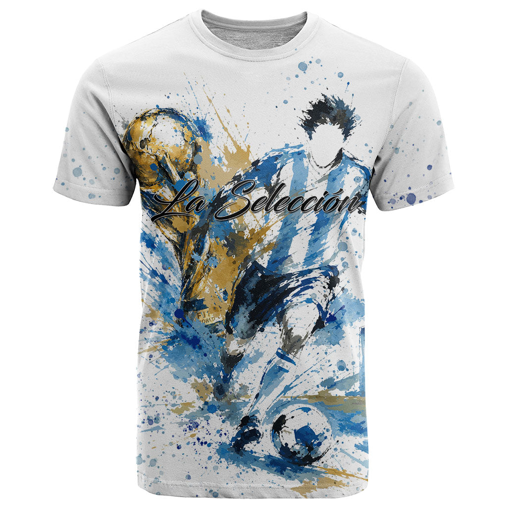 Personalized Argentina Football La Seleccion T Shirt Watercolor Splatter World Soccer Art