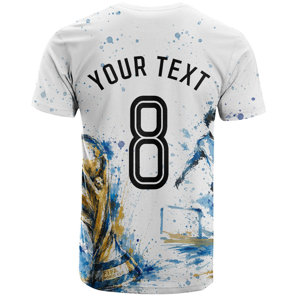 Personalized Argentina Football La Seleccion T Shirt Watercolor Splatter World Soccer Art