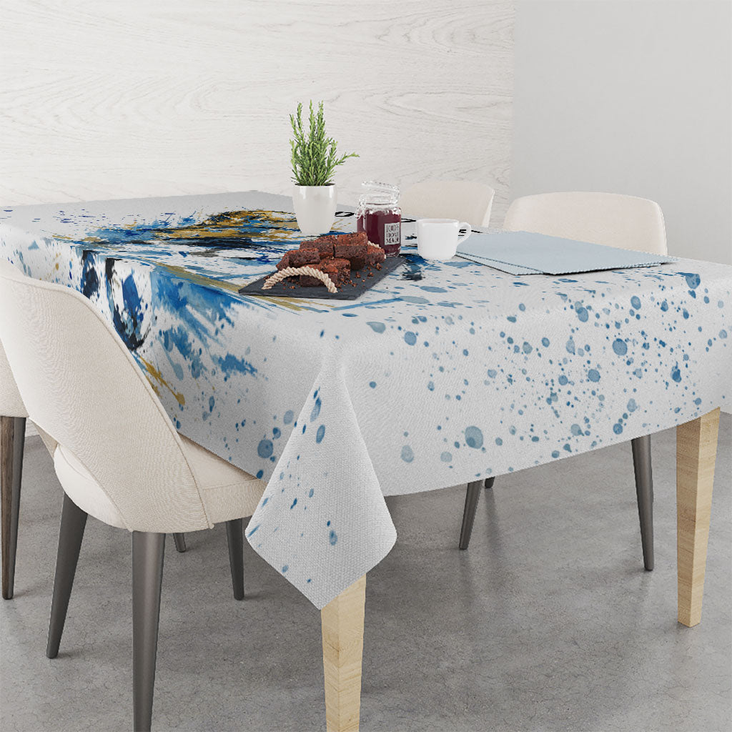 Personalized Argentina Football La Seleccion Tablecloth Watercolor Splatter World Soccer Art