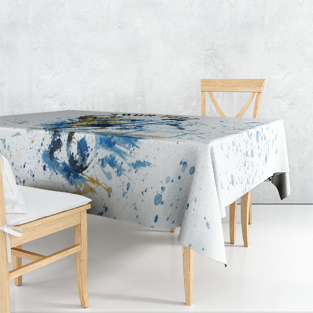 Personalized Argentina Football La Seleccion Tablecloth Watercolor Splatter World Soccer Art