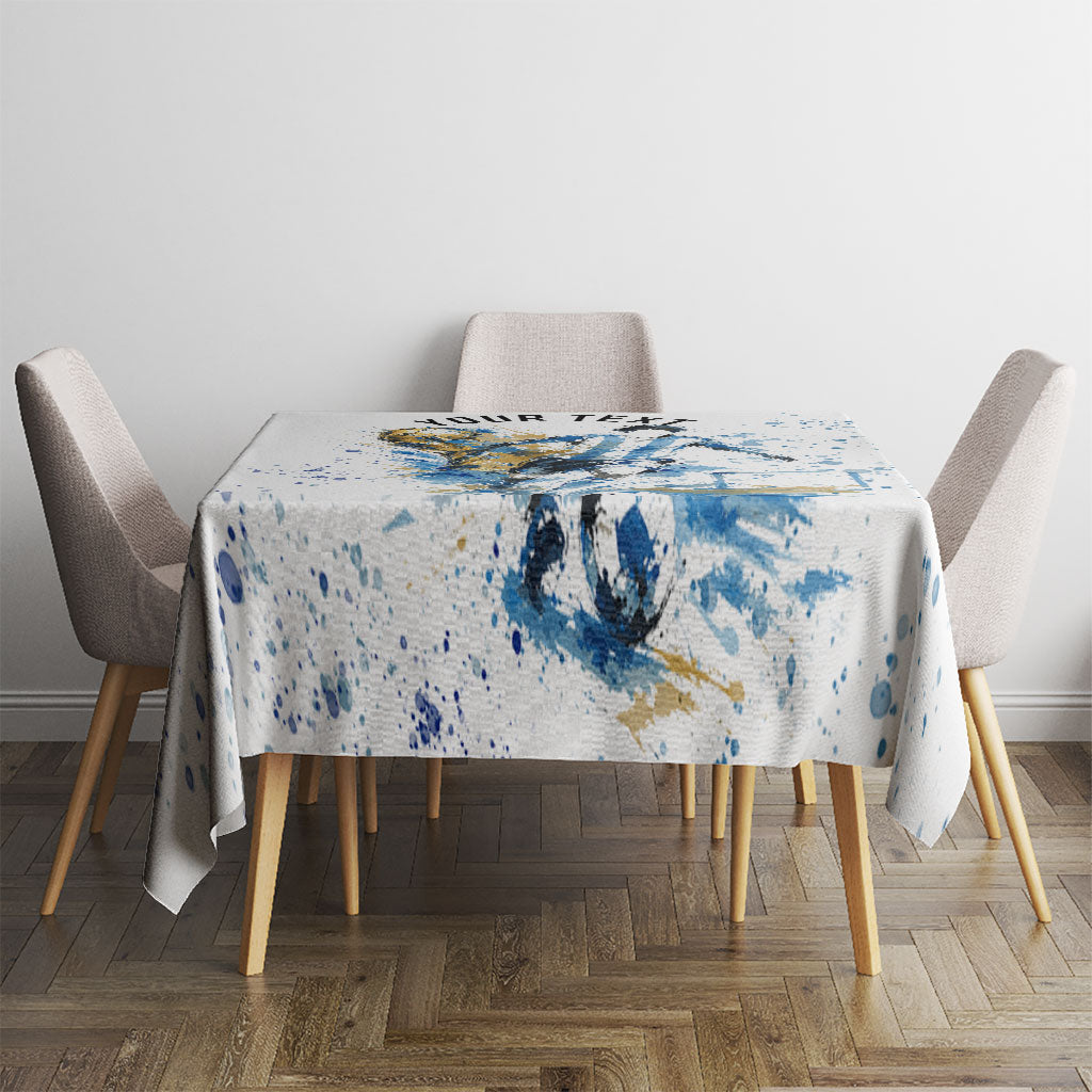 Personalized Argentina Football La Seleccion Tablecloth Watercolor Splatter World Soccer Art