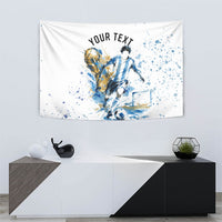 Personalized Argentina Football La Seleccion Tapestry Watercolor Splatter World Soccer Art