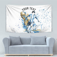 Personalized Argentina Football La Seleccion Tapestry Watercolor Splatter World Soccer Art