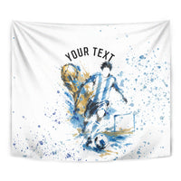 Personalized Argentina Football La Seleccion Tapestry Watercolor Splatter World Soccer Art