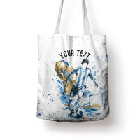 Personalized Argentina Football La Seleccion Tote Bag Watercolor Splatter World Soccer Art