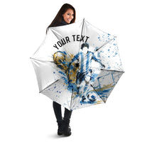 Personalized Argentina Football La Seleccion Umbrella Watercolor Splatter World Soccer Art