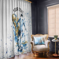 Personalized Argentina Football La Seleccion Window Curtain Watercolor Splatter World Soccer Art