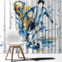 Personalized Argentina Football La Seleccion Window Curtain Watercolor Splatter World Soccer Art