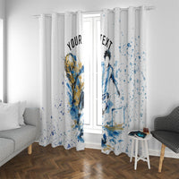 Personalized Argentina Football La Seleccion Window Curtain Watercolor Splatter World Soccer Art